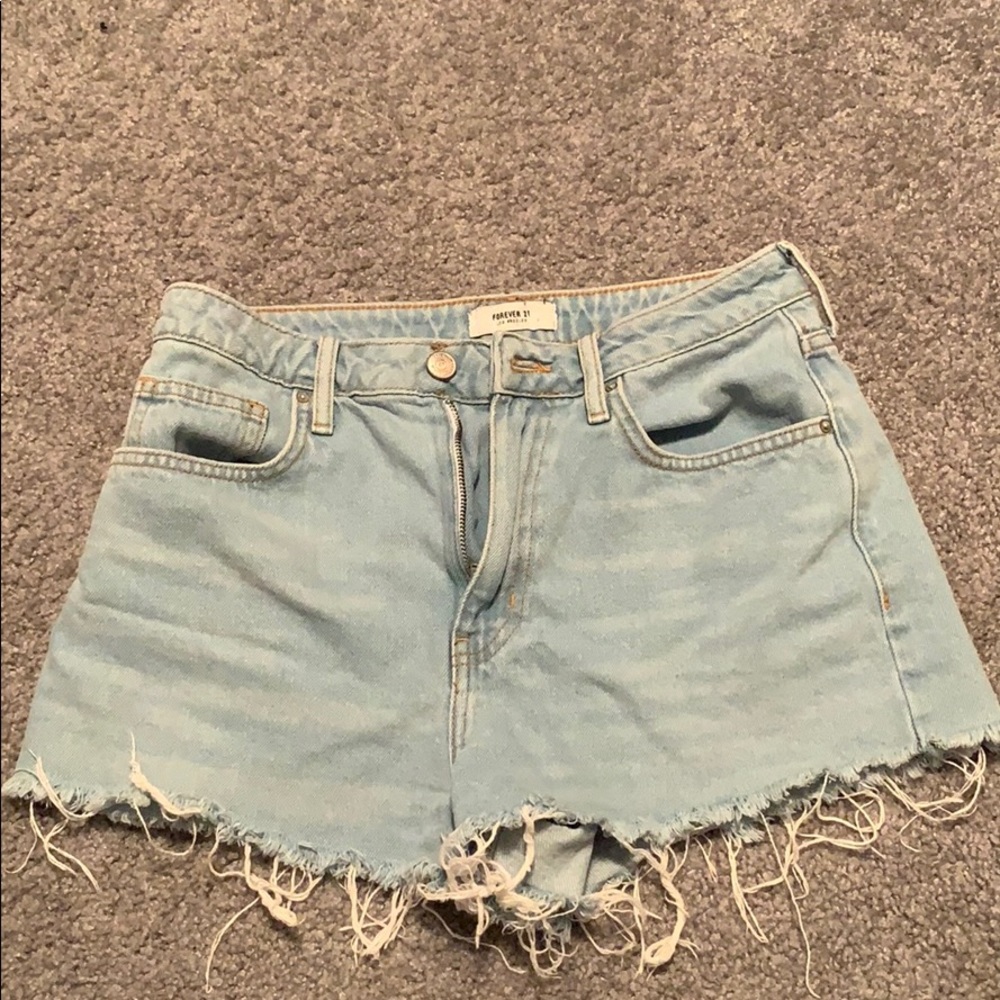 Forever 21 Light Wash Denim Shorts